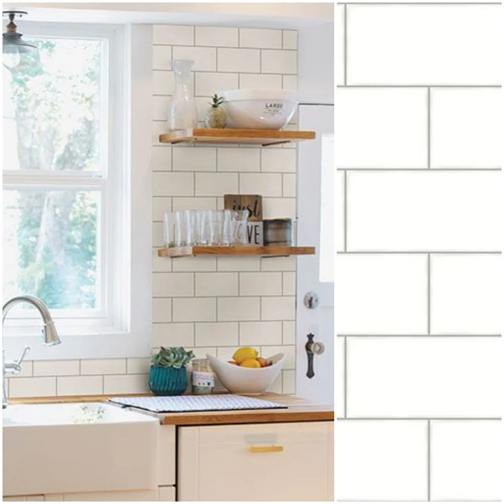 Wallpaper Subway Tile Farmhouse
